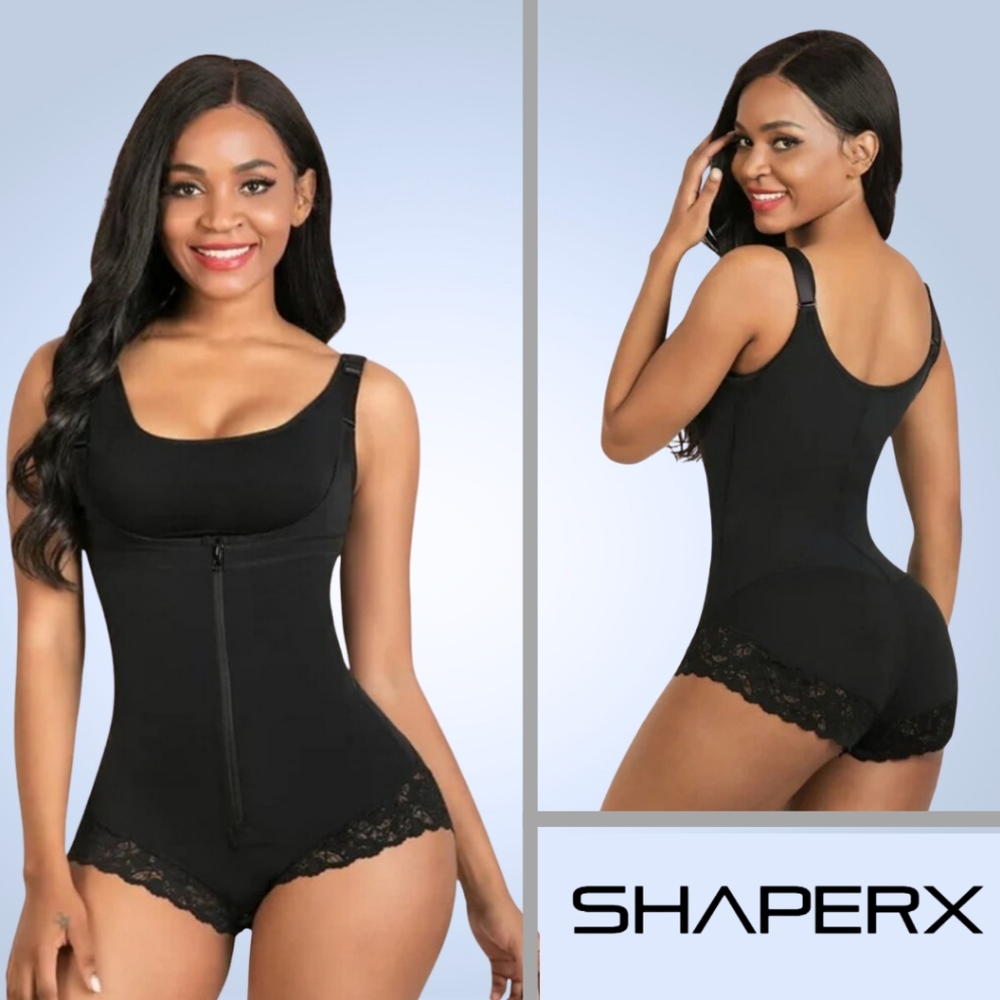 SHAPERX Women Tummy Control Fajas Colombianas Body Shaper Zip Shapewear Size 3XL